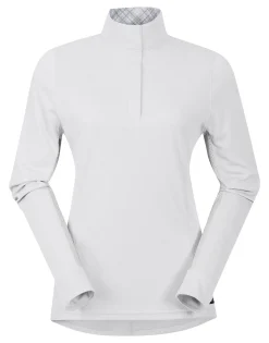 Outlet KERRITS ® Ladies’ Petite Encore Long Sleeve Show Shirt White/Lucky Diamond