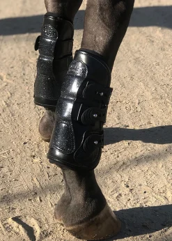 Hot MAJYK EQUIPE ® Estrella Sparkle Leather Tendon Boots Black/Sparkle