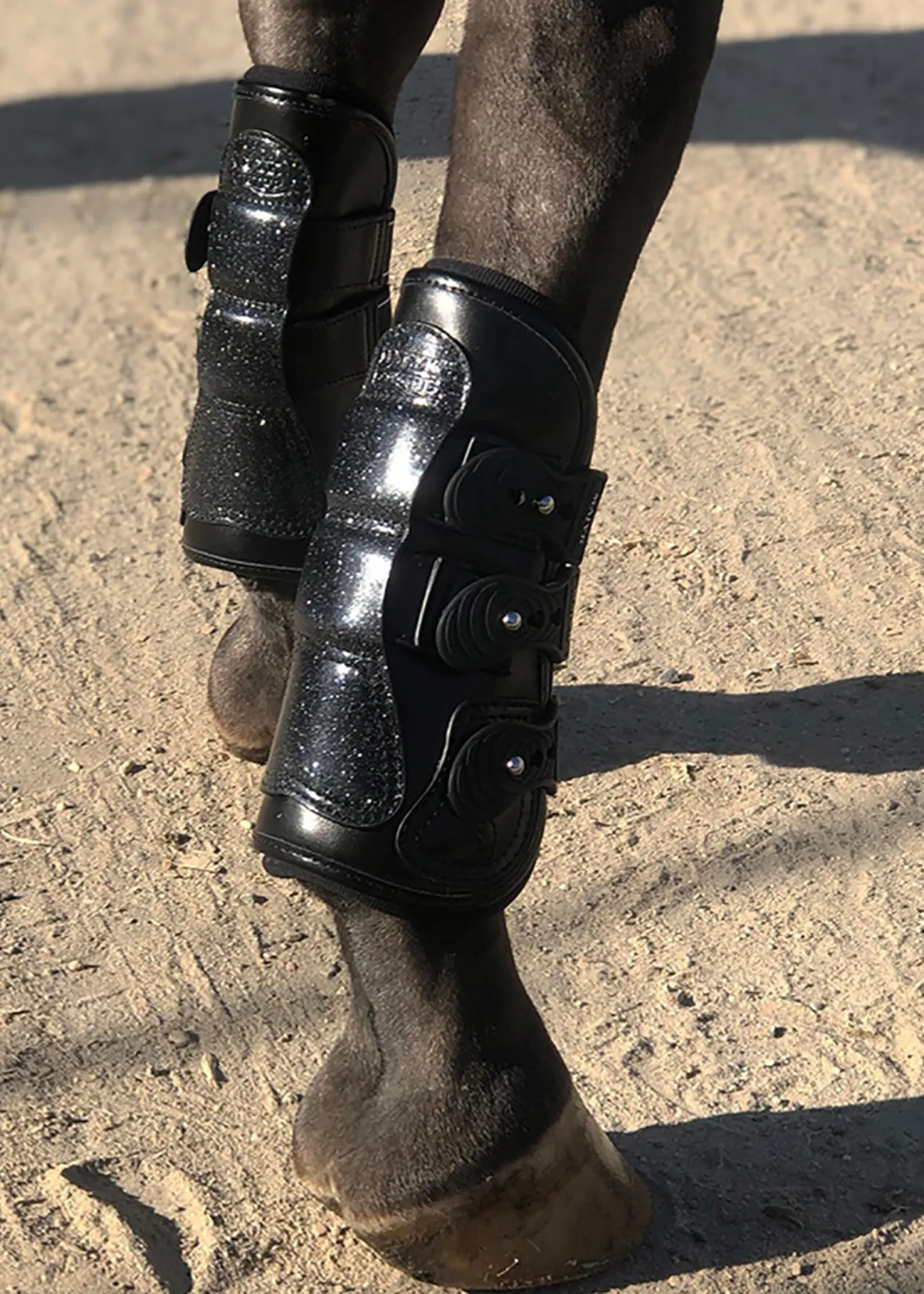 Hot MAJYK EQUIPE ® Estrella Sparkle Leather Tendon Boots Black/Sparkle