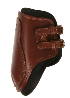 New MAJYK EQUIPE ® Leather Hind Boot with Removable Impact Liners (Buckle Closure) Havana Brown