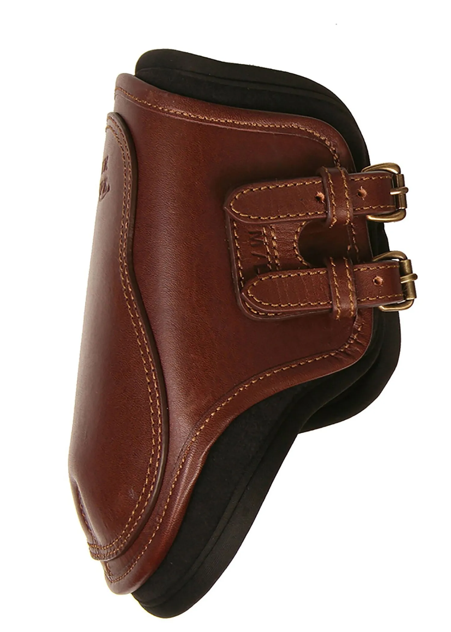 New MAJYK EQUIPE ® Leather Hind Boot with Removable Impact Liners (Buckle Closure) Havana Brown