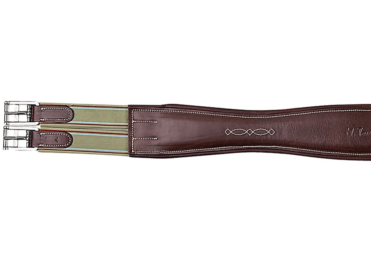 INT RIDING HELMET Marcel Toulouse Contour Shaped Padded Leather Girth Chocolate
