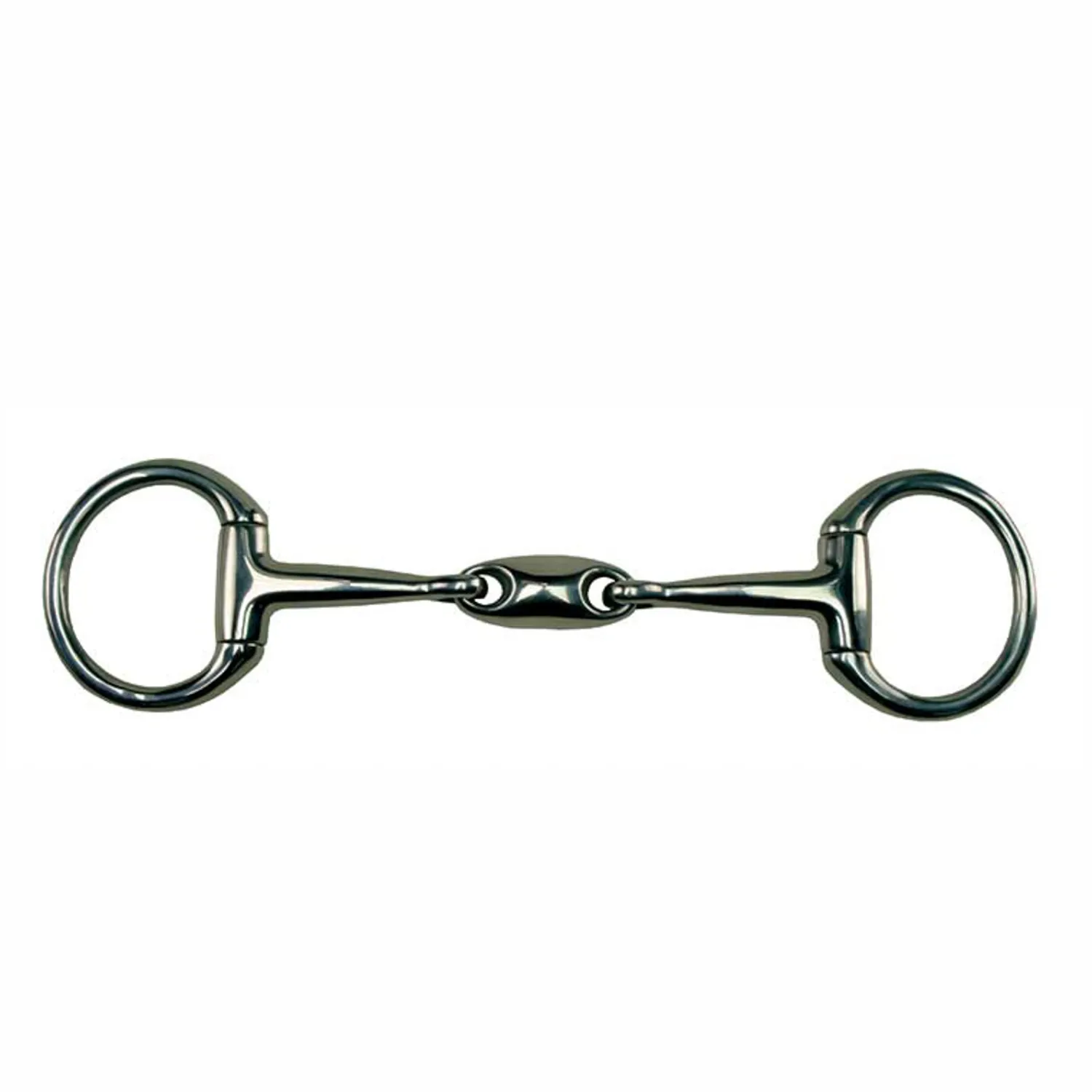 Outlet PARTRADE Metalab Double-Jointed Bradoon with Oval Link Eggbutt Snaffle-14mm Stainless Steel