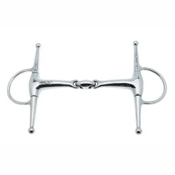 Clearance PARTRADE Metalab Double-Jointed with Oval Link Full Cheek Snaffle Bit Stainless Steel