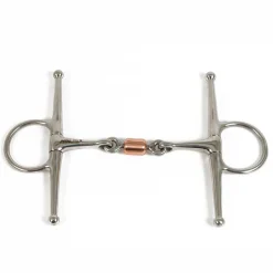 New PARTRADE Metalab Double-Jointed with Copper Roller Link Full Cheek Snaffle Bit Stainless Steel