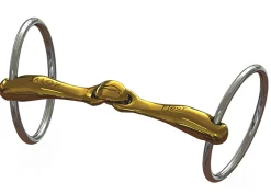 Best METLAR/NEUE SCHULE Neue Schule Turtle Tactio™ Flex™ Loose Ring Snaffle Bit (16mm) Salox Gold