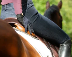 New NOBLE EQUESTRIAN ™ Ladies’ Better Than Denim Knee-Patch Breech Dark Navy