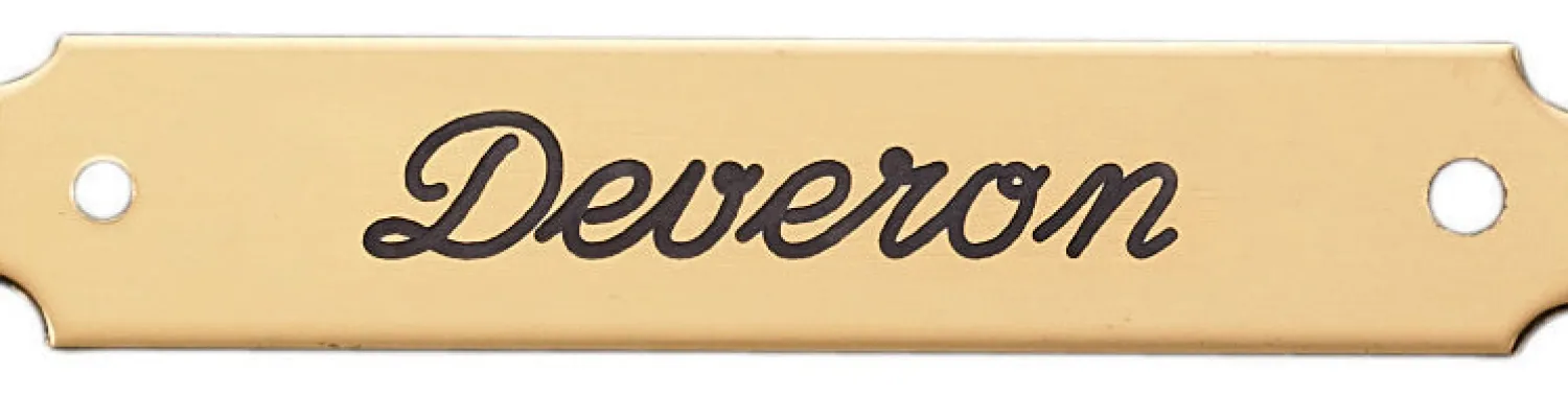 New DOVER DROPSHIP Notched Corner Saddle Nameplate