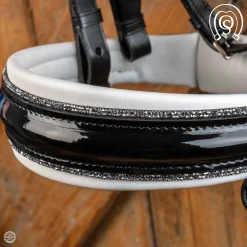 New OTTO SCHUMACHER München Weymouth Bridle Black Patent/White