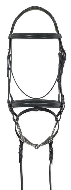 Outlet ERS Ovation® Comfort Crown Dressage Bridle Black