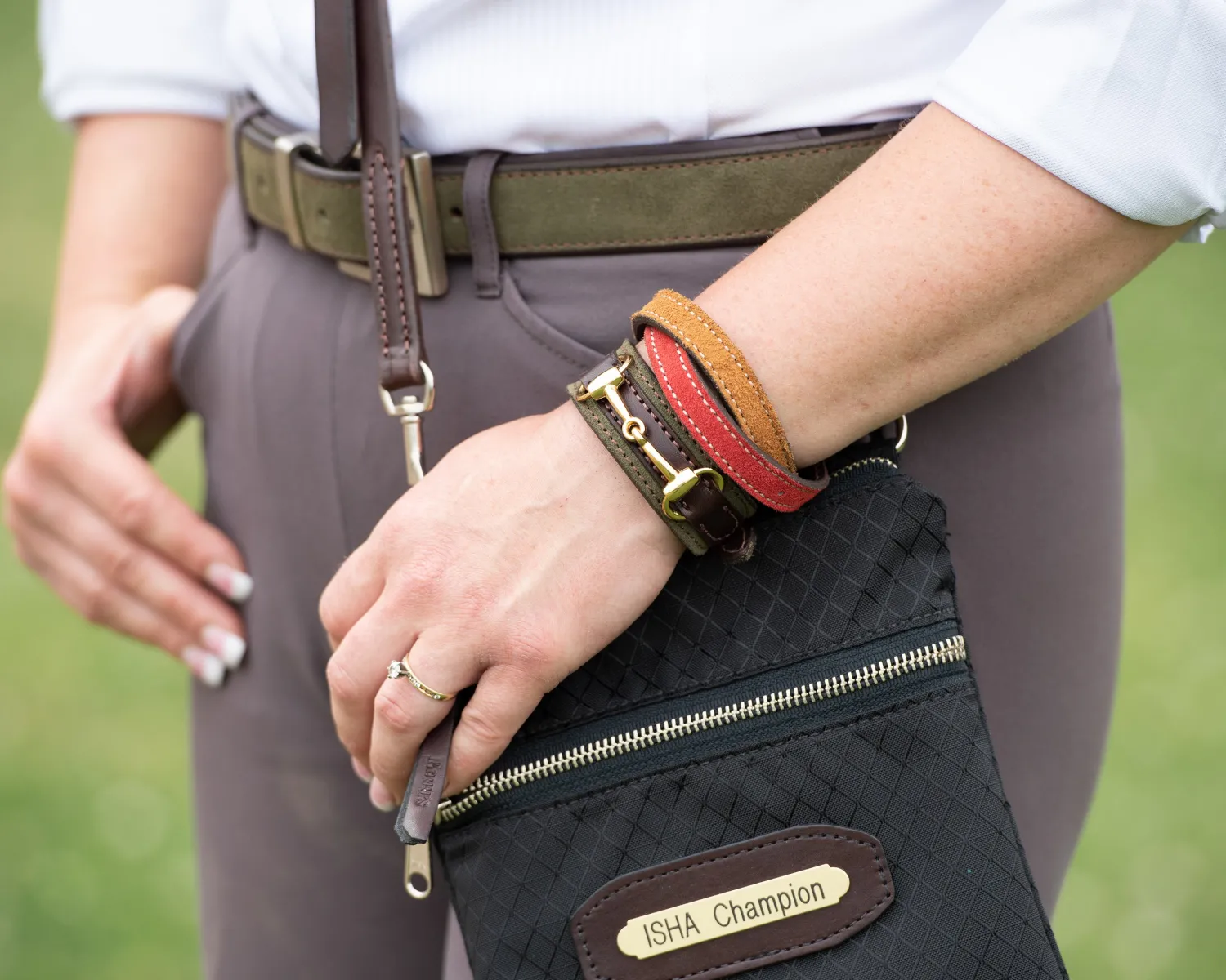 Online PERRIS LEATHER Perri’s® Champion Collection Wristlet with Leather Accents and Nameplate Black