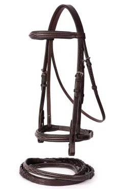 New PERRIS LEATHER Perri’s® Professional Fancy-Stitched Leather Bridle Havana