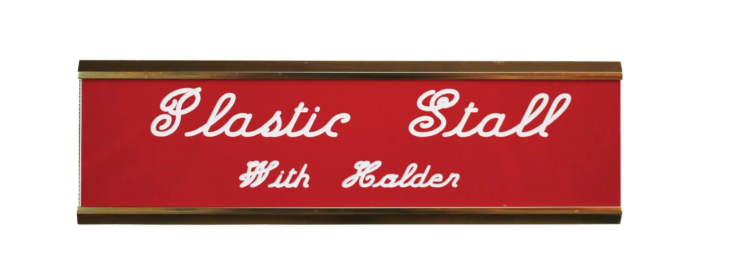 DOVER DROPSHIP Plastic Stall Plate with Holder - 3 lines