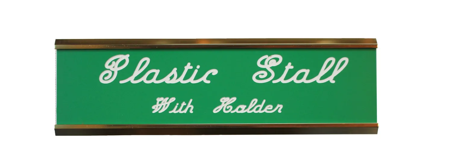 Clearance DOVER DROPSHIP Plastic Stall Plate with Holder - 2 lines