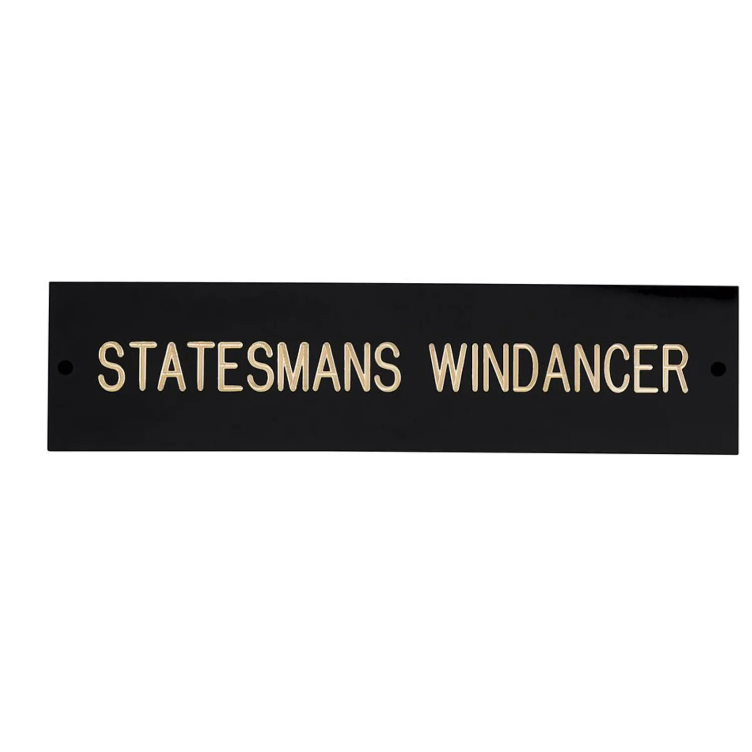Outlet CRW Rectangular Black & Brass Stall Plate - 3 lines Black/Brass