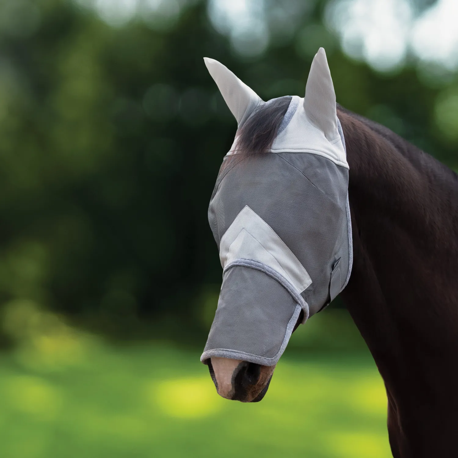 New ALLIANZ CLOTHING Rider’s International™ Fly Mask with Ears & Nose Grey