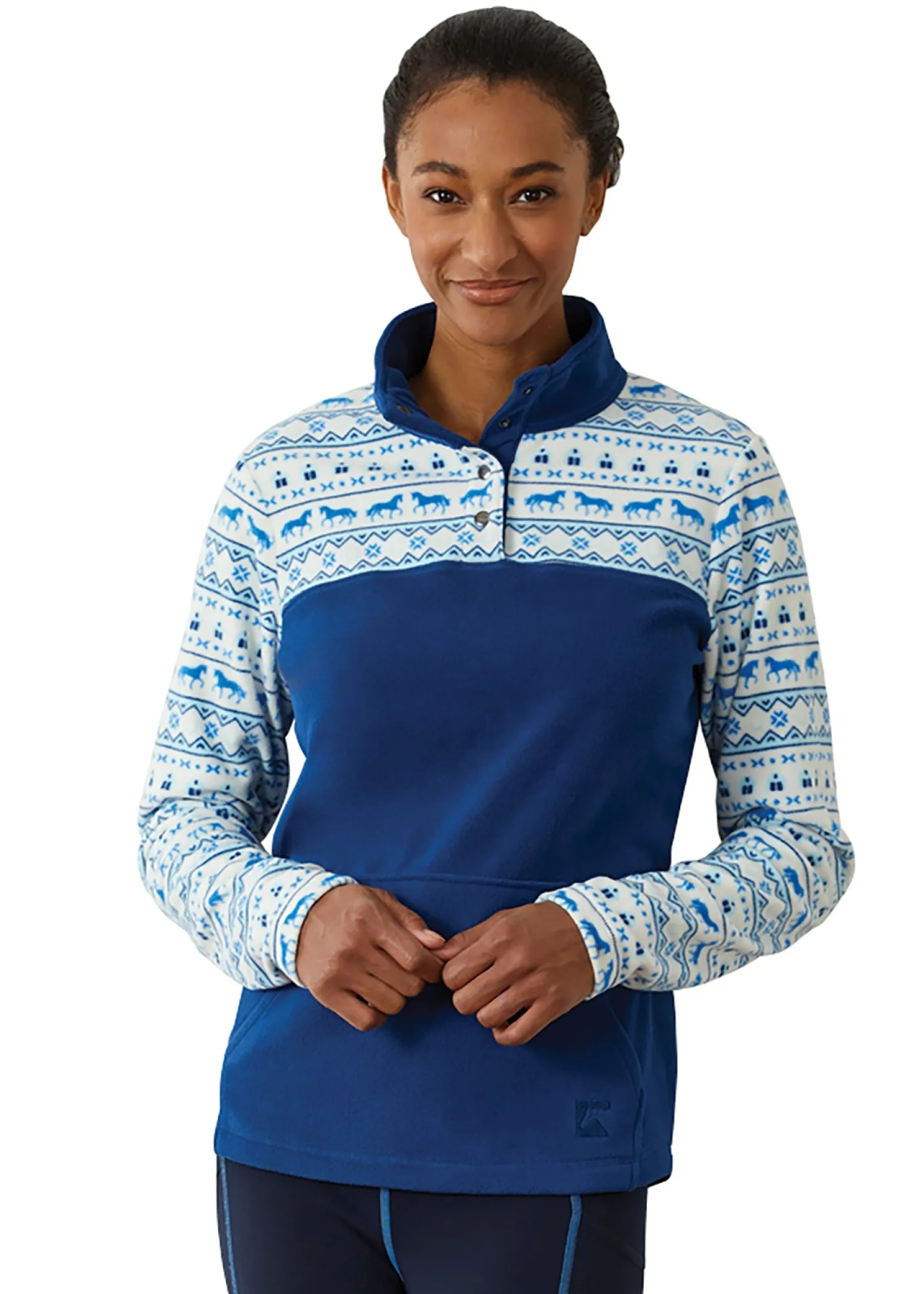 Best KIRSCH Riding Sport™ Ladies’ Freemont Print Fleece Navy Peony