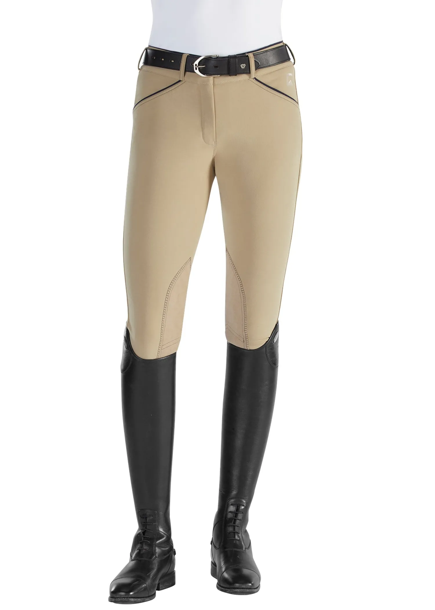 Sale SUPERHOUSE Riding Sport™ Ladies’ Synchrony Knee-Patch Breech Tan/Navy