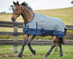 Clearance WEATHERBEETA Saxon 600D Medium-Weight Blanket with Gussets & Standard Neck II Grey/Navy