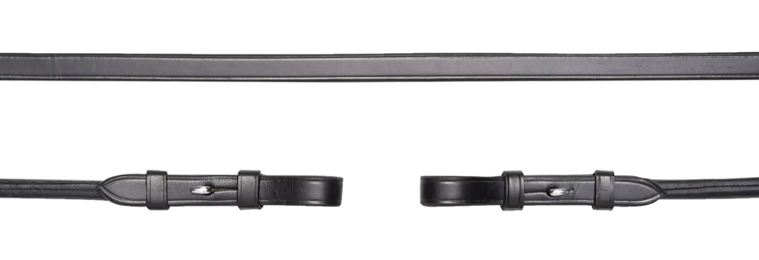 Discount SCHOCKEMOEHLE N.A. Schockemöhle Rolled Leather Curb Reins Black/Silver