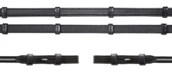Discount SCHOCKEMOEHLE N.A. Schockemöhle Rolled Leather Rubber-Lined Reins with Stops Black/Silver
