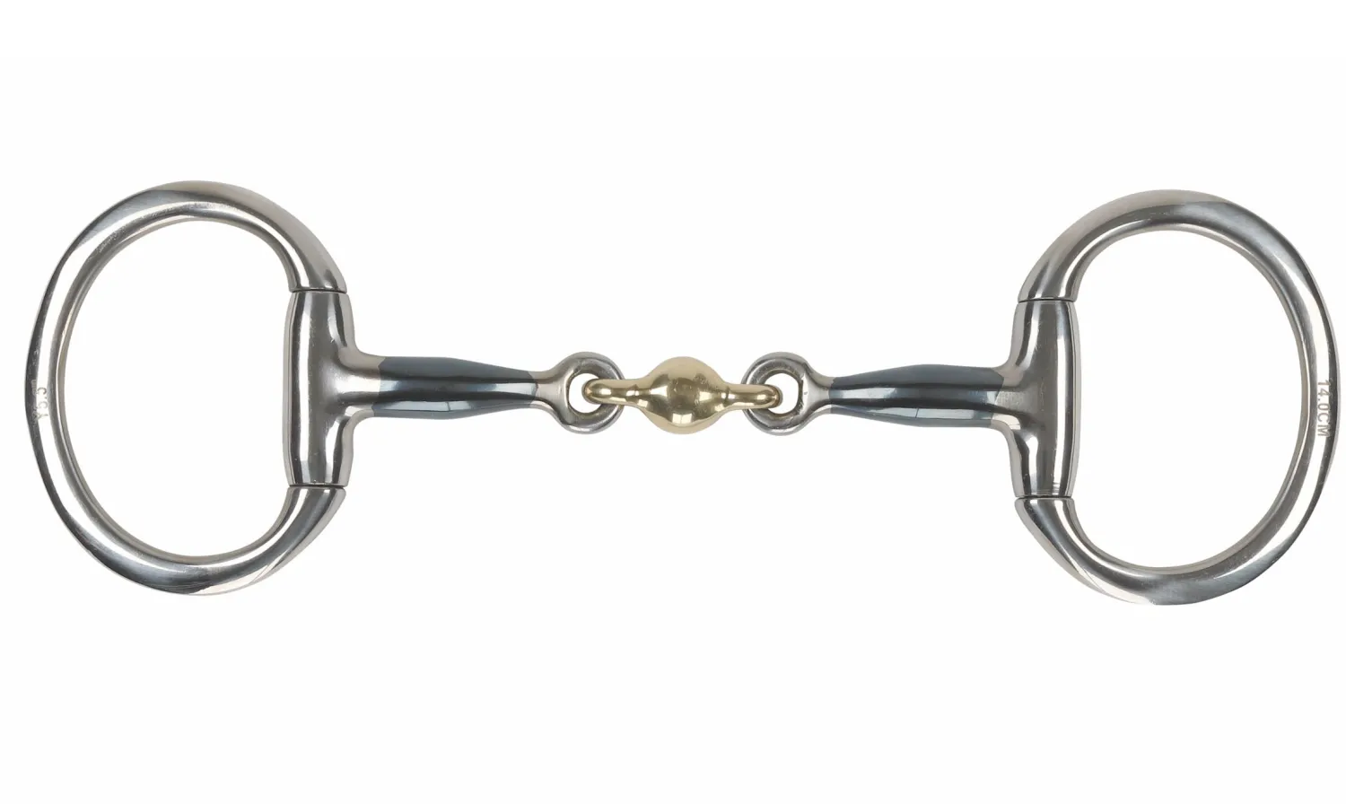 Clearance SHIRES EQUESTRIAN Shires Blue Sweet Iron Flat Eggbutt Bit with Lozenge Stainless Steel