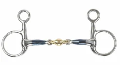 SHIRES EQUESTRIAN Shires Blue Sweet Iron Hanging Cheek Bit with Lozenge Stainless Steel