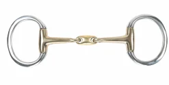 Best SHIRES EQUESTRIAN Shires Brass Alloy Flat Ring Eggbutt Bit with Lozenge Stainless Steel