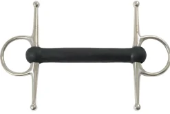 Discount SHIRES EQUESTRIAN Shires Full Cheek Bit with Flexible Rubber Mullen Mouth Black Rubber