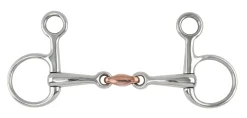 Hot SHIRES EQUESTRIAN Shires Hanging Cheek Bit with Copper Lozenge Stainless Steel