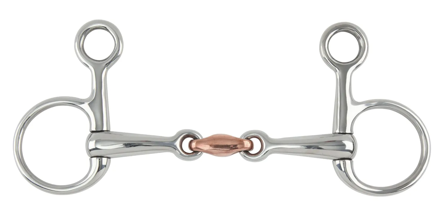 Hot SHIRES EQUESTRIAN Shires Hanging Cheek Bit with Copper Lozenge Stainless Steel