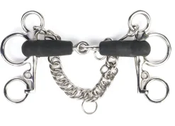 Online SHIRES EQUESTRIAN Shires Jointed Short Shank Rubber Pelham Bit Stainless/Black