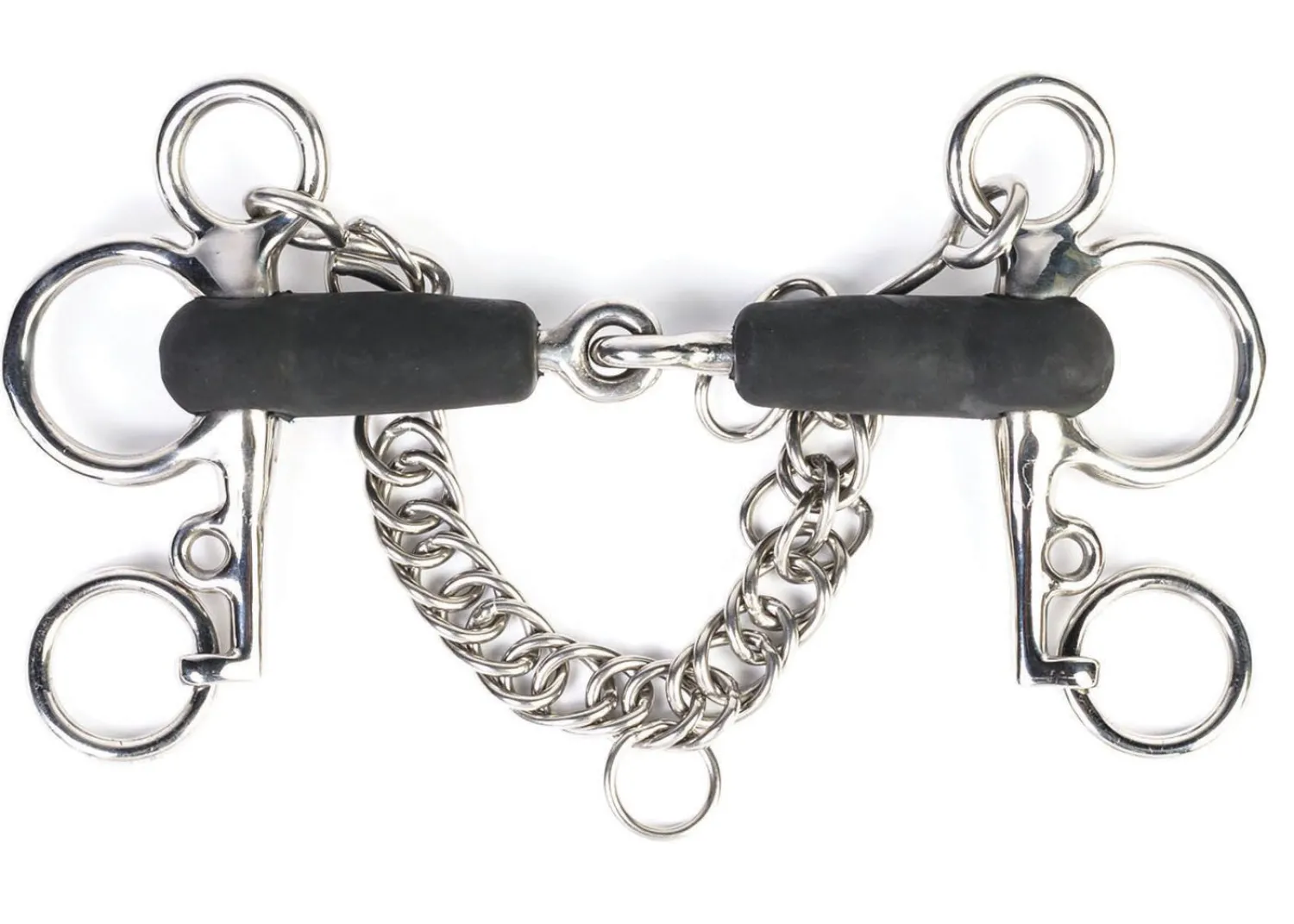 Online SHIRES EQUESTRIAN Shires Jointed Short Shank Rubber Pelham Bit Stainless/Black