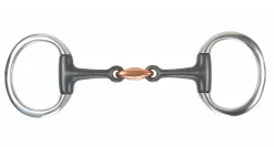 Hot SHIRES EQUESTRIAN Shires Sweet Iron Flat Ring Eggbutt Bit with Lozenge Stainless Steel