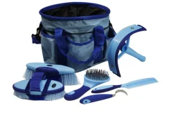 Outlet SHILOH STABLES TACK Showman® 6-Piece Soft Grip Grooming Kit with Nylon Bag