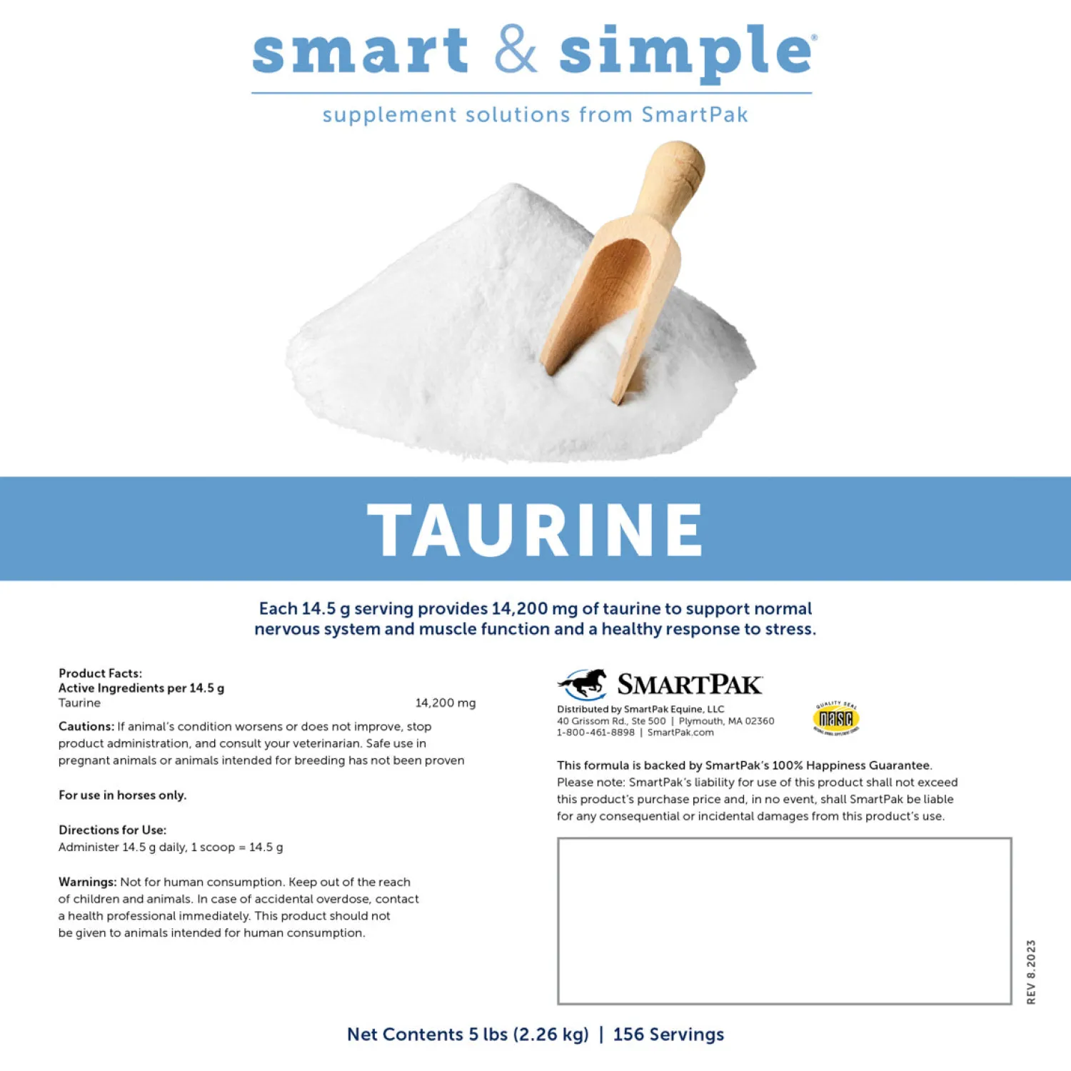 Best SMARTPAK Smart & Simple® Taurine Powder by SmartEquine™ - 5 lbs