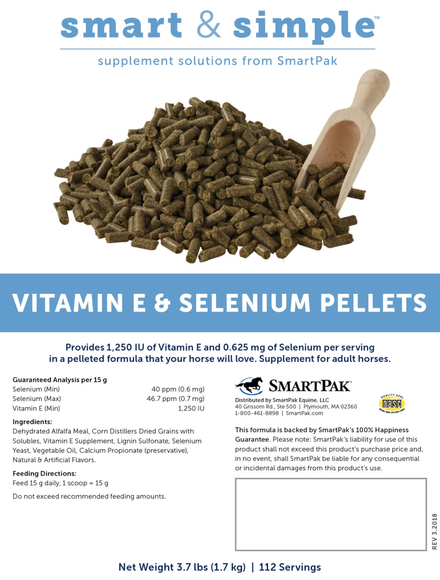 Online SMARTEQUINE ™ Smart & Simple Vitamin E & Selenium Pellets NA