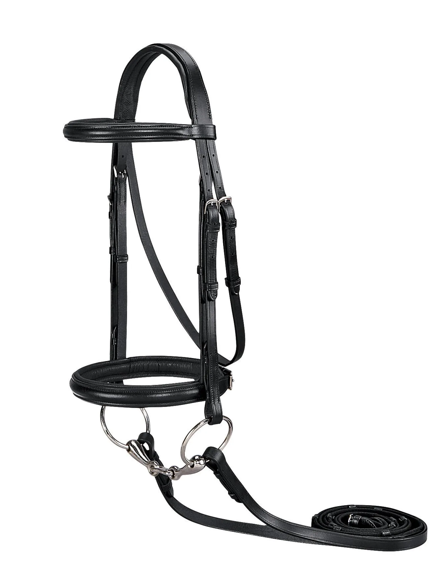 KINGS INTERNATIONAL Suffolk™ Single Crown Classic Dressage Bridle Black/Black