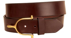 Best TORY LEATHER 1 1/2" Belt with Solid Brass Spur Buckle
