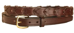 New TORY LEATHER ¾" Laced Belt with Brass Buckle
