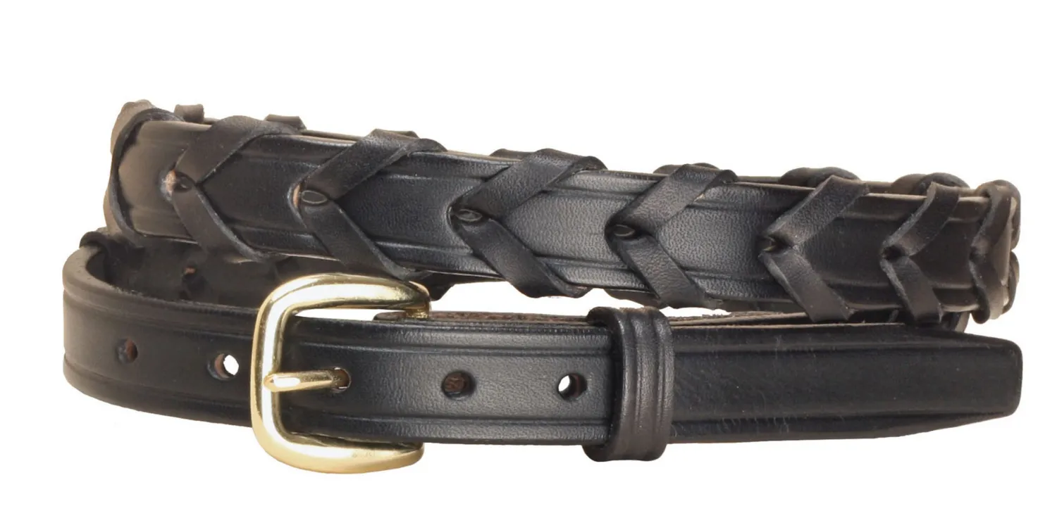 New TORY LEATHER ¾" Laced Belt with Brass Buckle