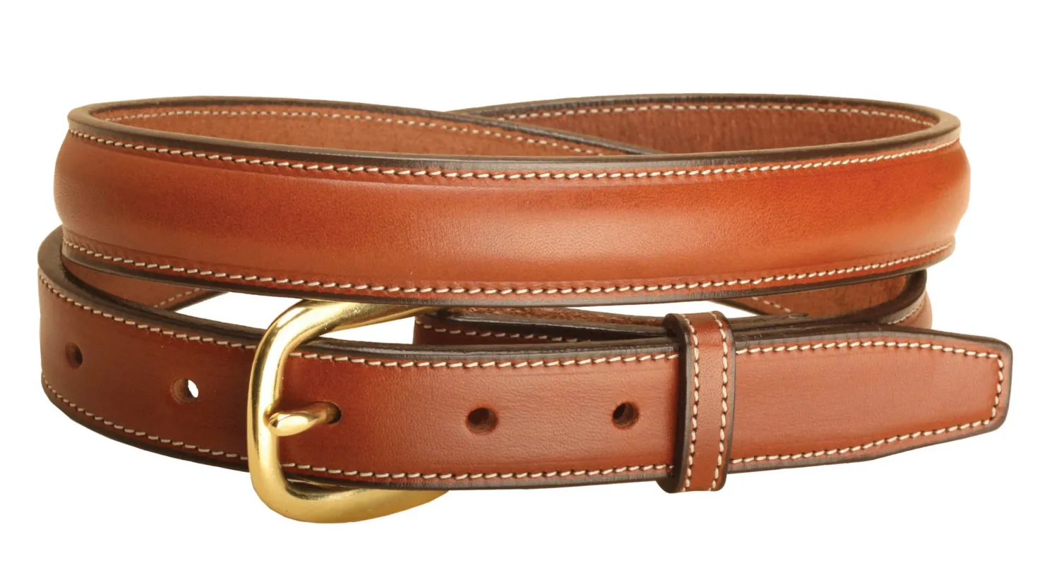 Sale TORY LEATHER 1" Raised Belt with Brass Buckle