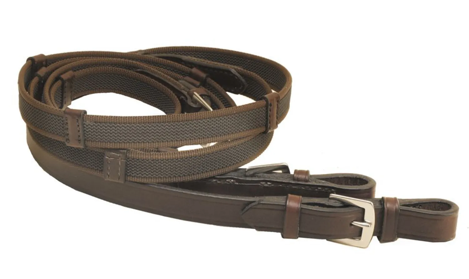 Clearance TORY LEATHER Company 3/4" x 54" Rubber Web Reins with Buckle Bit Ends