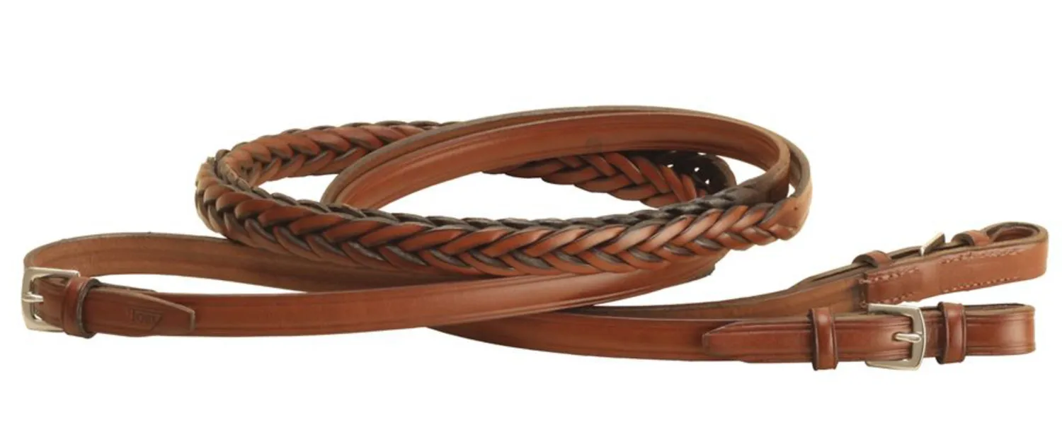Online TORY LEATHER Company 5/8" x 60" Five-Plait Braided English Reins with Buckle Bit Ends