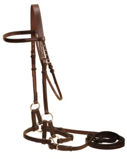 New TORY LEATHER Company English Side Pull with Reins Havana