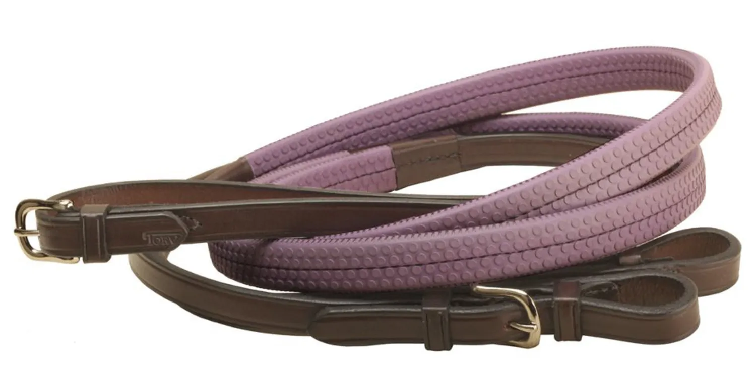 Discount TORY LEATHER Company Rubber Grip Leather Reins with Buckle Ends