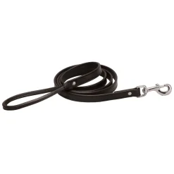 Best TORY LEATHER Flat Creased Leather Dog Leash with Rolled Leather Handle