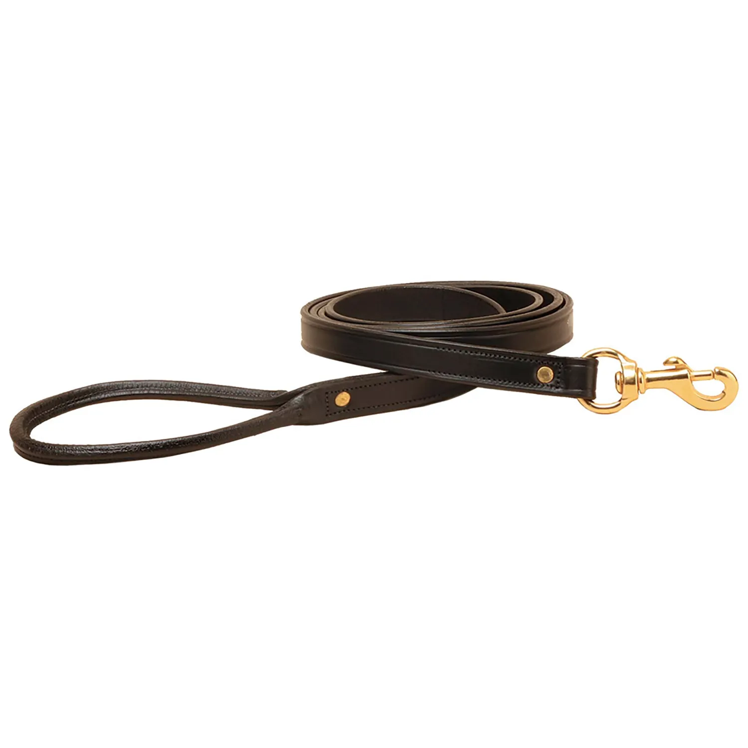 Best TORY LEATHER Flat Creased Leather Dog Leash with Rolled Leather Handle