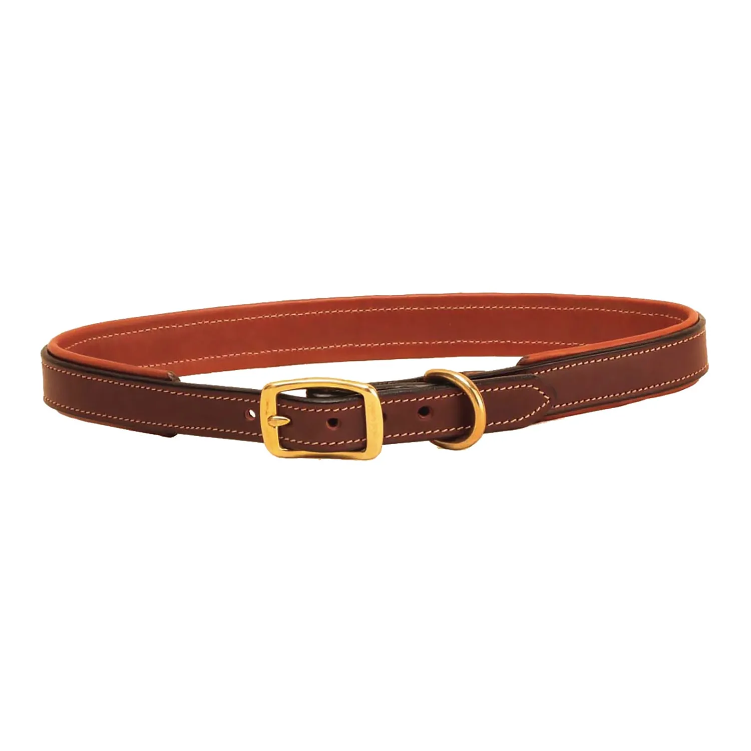 Hot TORY LEATHER Padded Dog Collar Havana/Oakbark