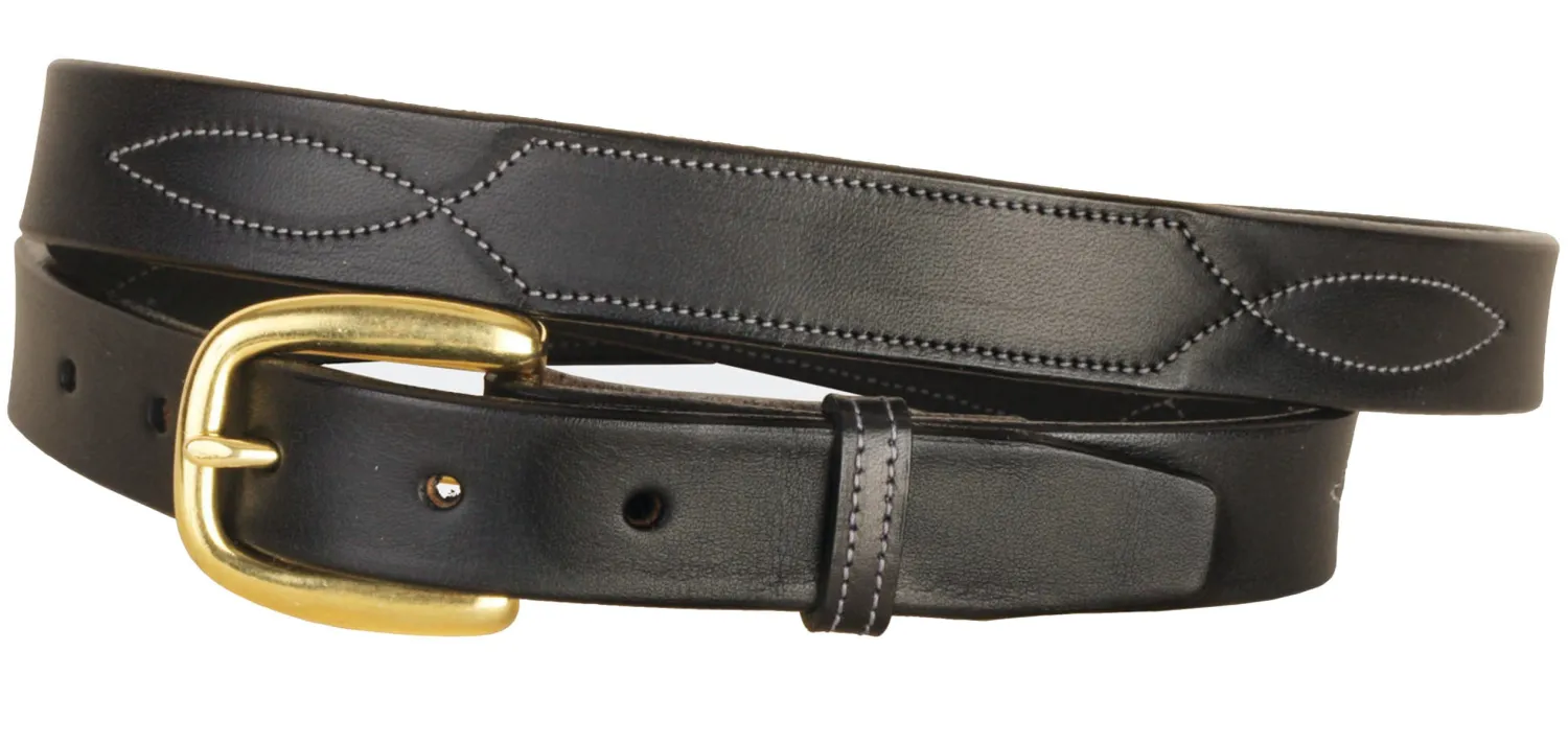 Discount TORY LEATHER Stitched Pattern Belt